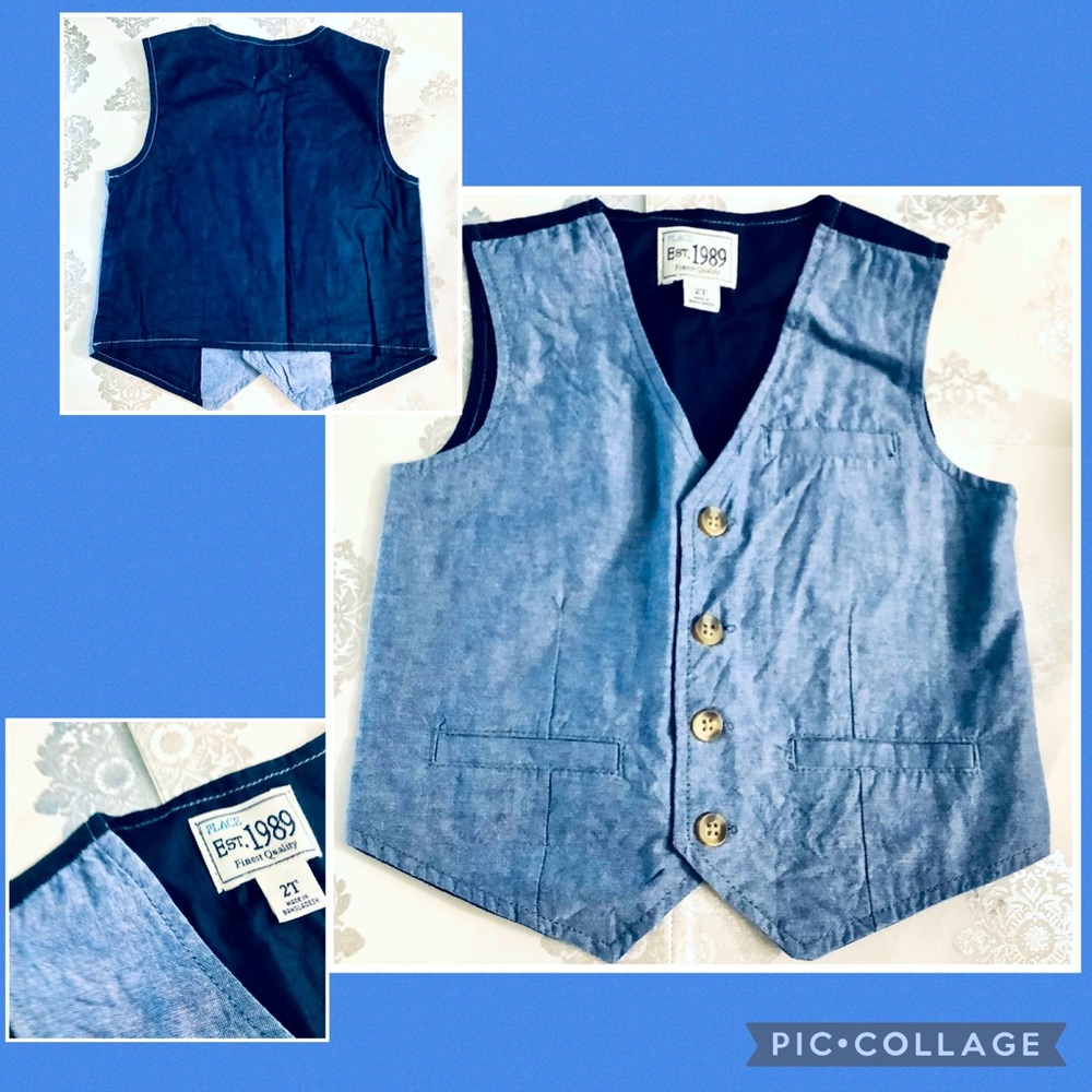 💙10  for $10 Boys 2T- Denim Style 2 Tone Vest💙